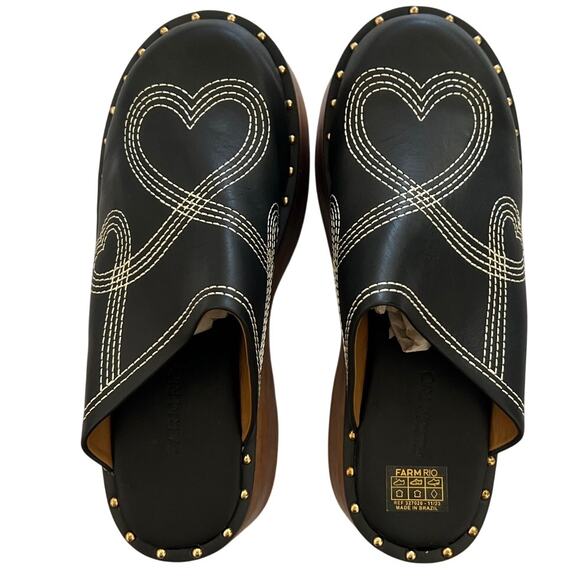 FARM Rio Black Sandals with Brown Platform - Picture 2 of 12